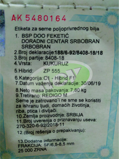 SEM.KUKURUZ ZP 555